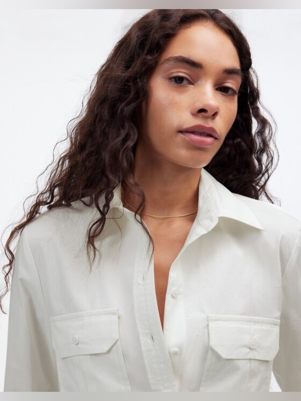 Madewell Utility-Pocket Button-Up Shirt in Eyelet White size 8 New with tag - Picture 3 of 10